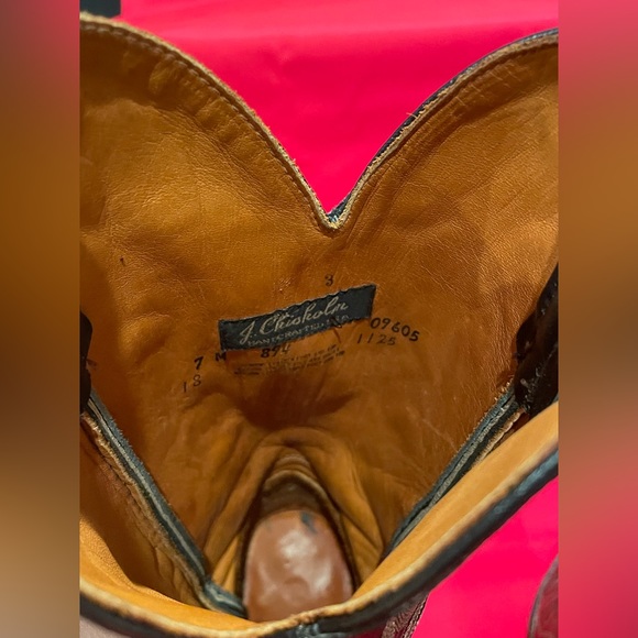Vintage 1990s J Chisholm two tone cowboy boots - Picture 3 of 4